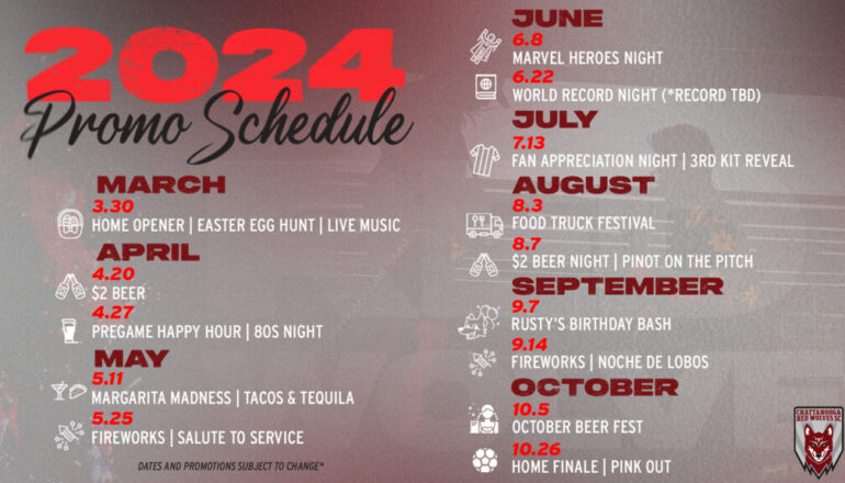 Red Wolves 2024 Promotions Include Fireworks, Live Music, Local Food