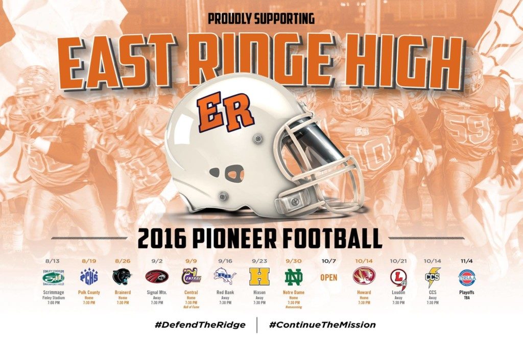 2016 ERHS football schedule - Copy