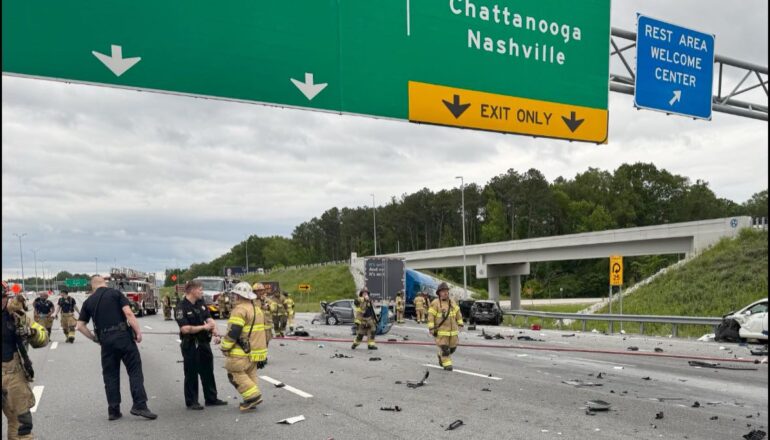 Six Vehicles and Semi Involved in Fiery I-75 Crash
