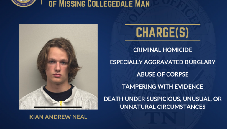 Neal Arrested in Homicide of Missing Collegedale Man